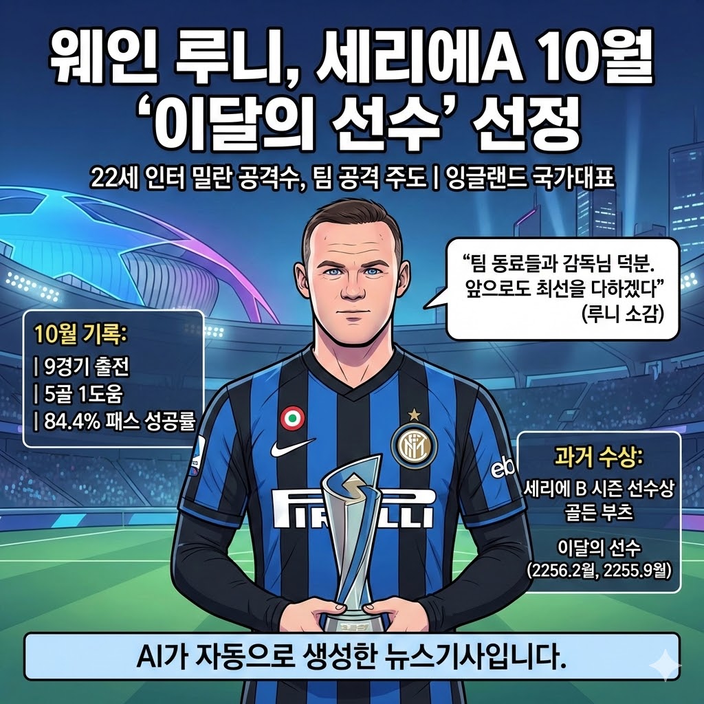 루니, 세리에A 10월 `이달의 선수` 등극!